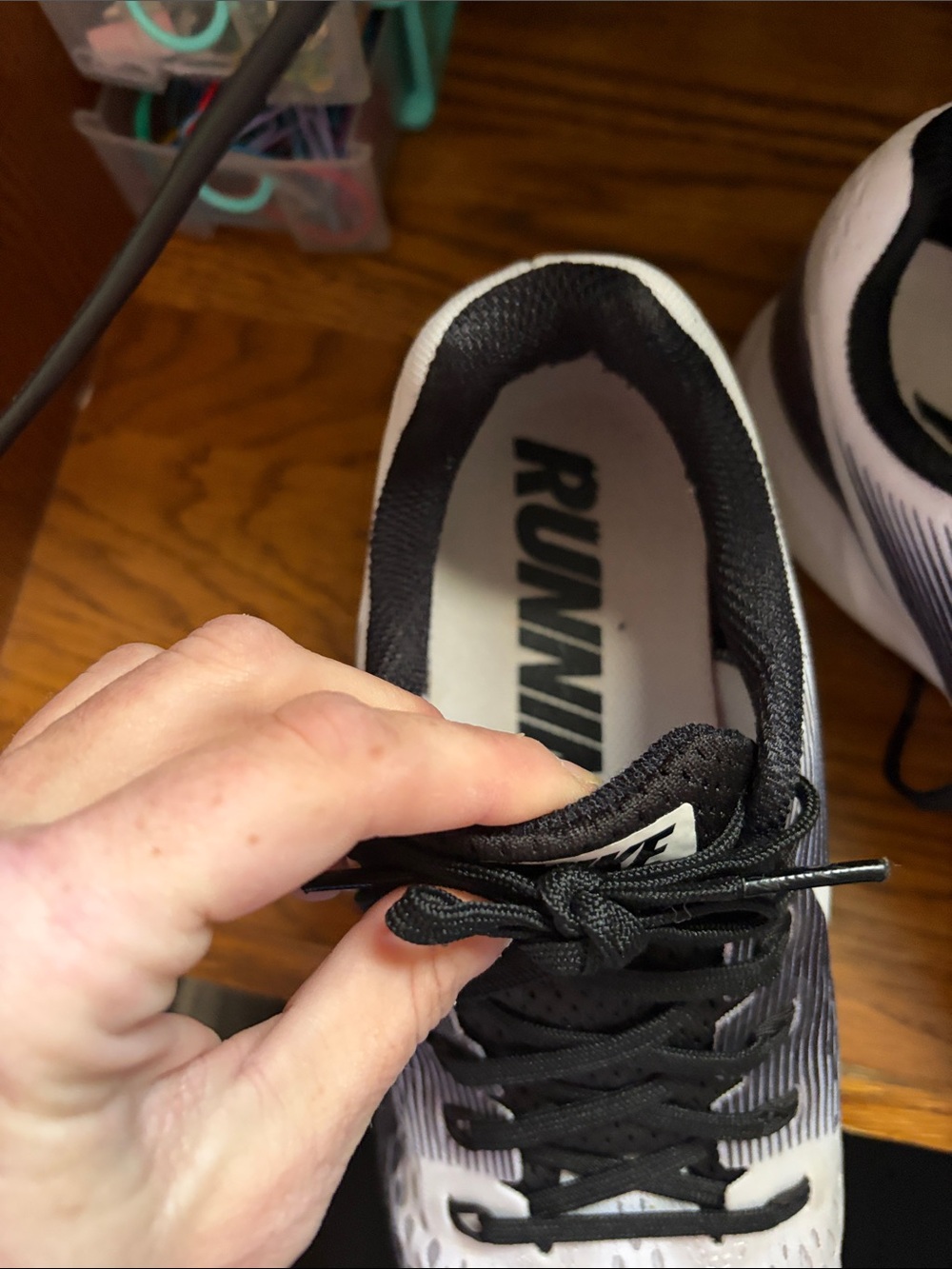 Nike Black and White Gradient Zoom Running Shoe - Picture 3 of 5
